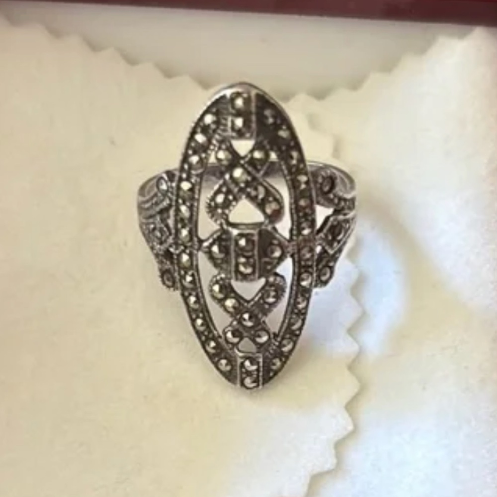 925 Sterling Silver Marcasites Ring